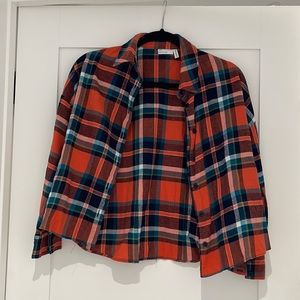 ASOS design flannel shirt orange and teal
